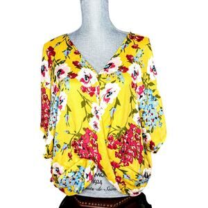 Umgee size S Yellow floral boho top
